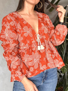CAMISA BORDADA CON CORDÓN