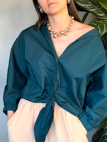 CAMISA ESMERALDA AMARRE