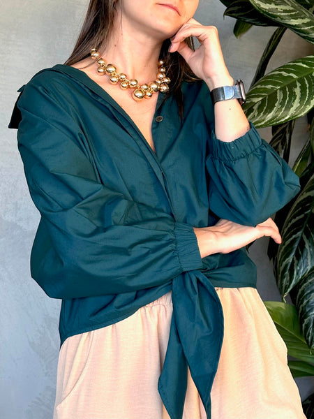 CAMISA ESMERALDA AMARRE