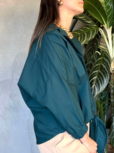 CAMISA ESMERALDA AMARRE