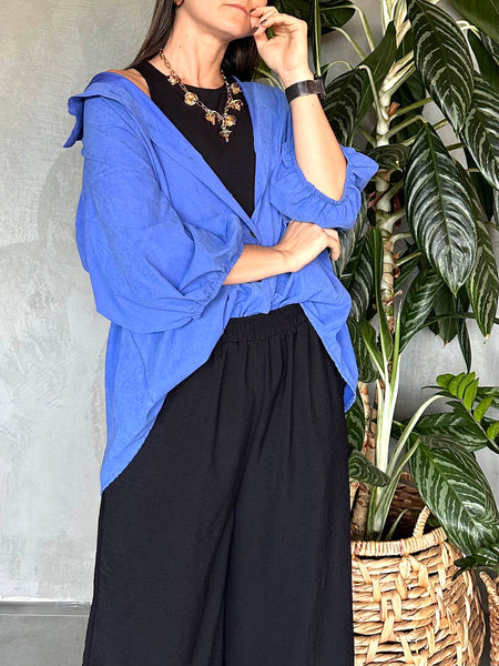 CAMISA OVERSIZED AZUL ELÉCTRICO