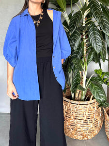 CAMISA OVERSIZED AZUL ELÉCTRICO