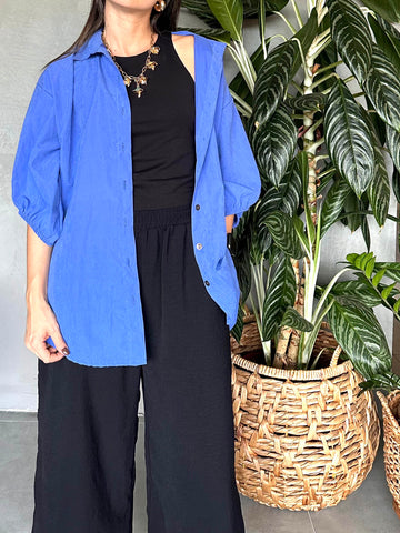 CAMISA OVERSIZED AZUL ELÉCTRICO