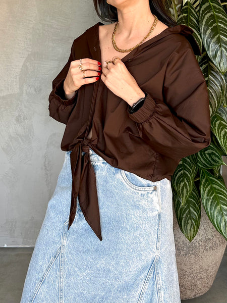 CAMISA CAFÉ AMARRE