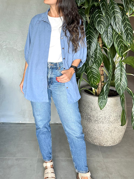 CAMISA OVERSIZED AZUL DENIM