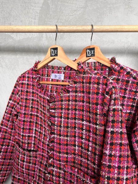CHAQUETA TEJIDA CON APLIQUES
