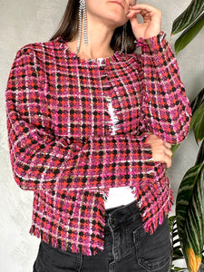 CHAQUETA TEJIDA CON APLIQUES