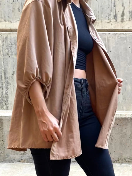 CAMISA OVERSIZED CAMEL